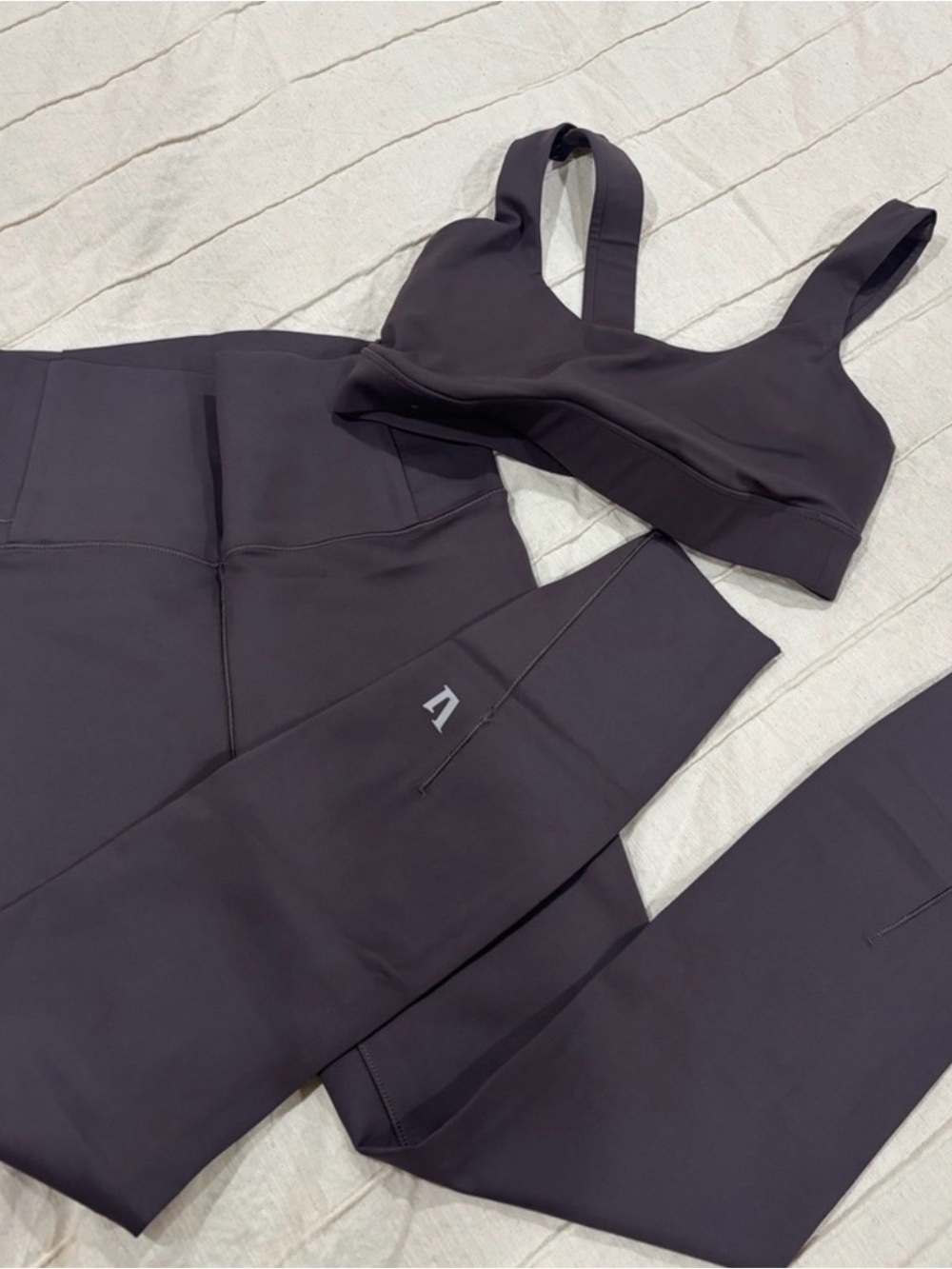 Vuori Dark Plum High-Rise Leggings with Support Bra